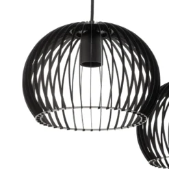 Lámpara colgante Larus de acero negro, 2 luces