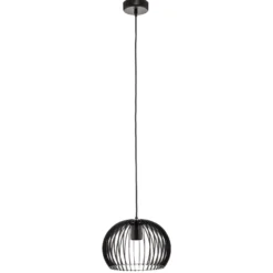Lámpara colgante Larus de acero negro, 1 luz