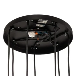 Lámpara colgante Laser, 7 luces, negro