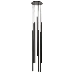 Lámpara colgante Laser, 7 luces, negro