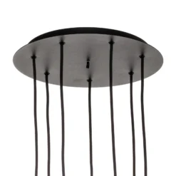 Lámpara colgante Laser, 7 luces, negro
