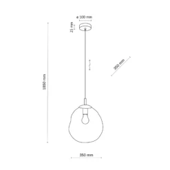 Lámpara colgante Lava, Ø 35 cm, E27, arena/coñac, cristal