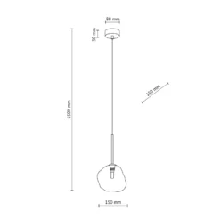 Lámpara colgante Lava, Ø 15 cm, G9, arena/coñac, cristal