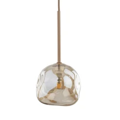 Lámpara colgante Lava, Ø 15 cm, G9, arena/coñac, cristal