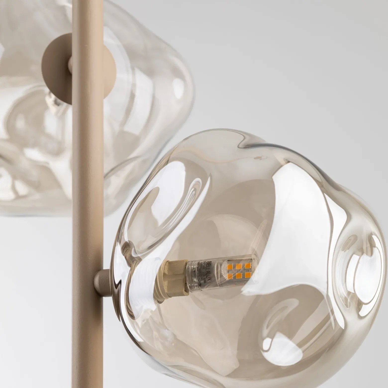 Lámpara colgante Lava, 3 luces, Ø 29 cm, arena/coñac, G9