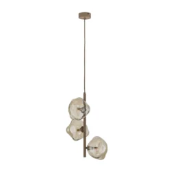 Lámpara colgante Lava, 3 luces, Ø 29 cm, arena/coñac, G9