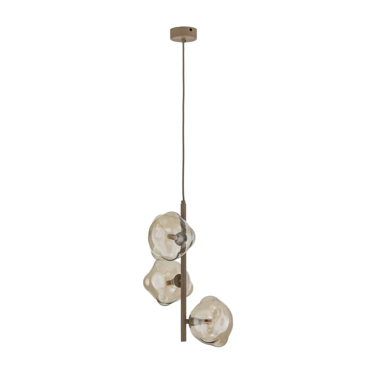 Lámpara colgante Lava, 3 luces, Ø 29 cm, arena/coñac, G9