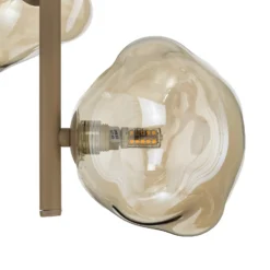 Lámpara colgante Lava, 3 luces, Ø 29 cm, arena/coñac, G9