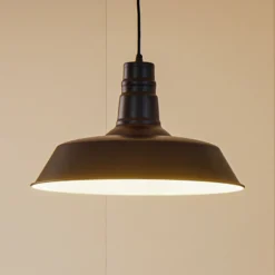 Lámpara colgante Laylan de Lindby, blanco/negro, Ø 46 cm, metal