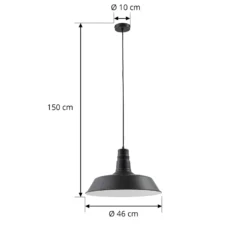 Lámpara colgante Laylan de Lindby, blanco/negro, Ø 46 cm, metal