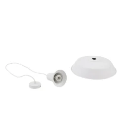 Lámpara colgante Laylan de Lindby, blanca, Ø 46 cm, metal