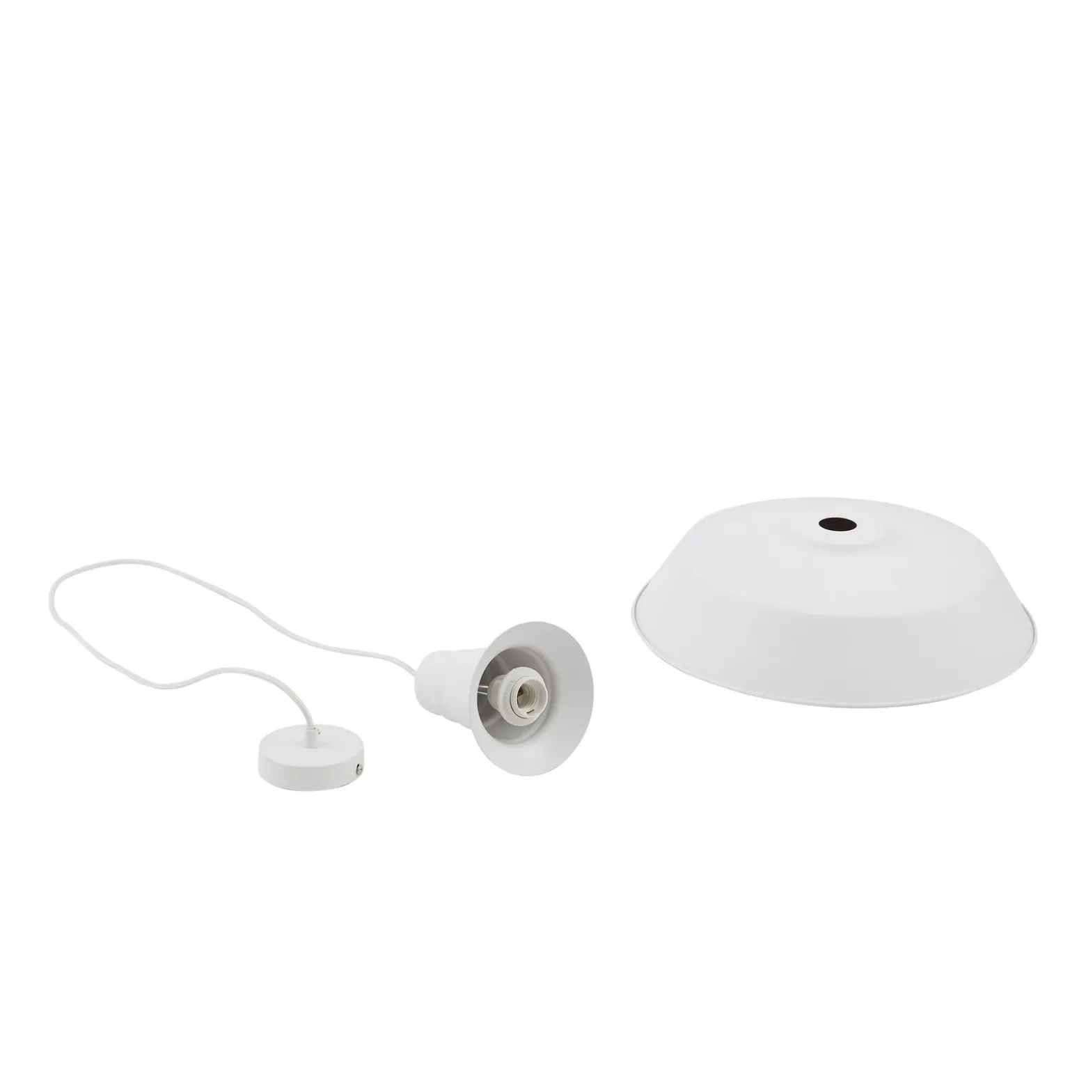 Lámpara colgante Laylan de Lindby, blanca, Ø 46 cm, metal