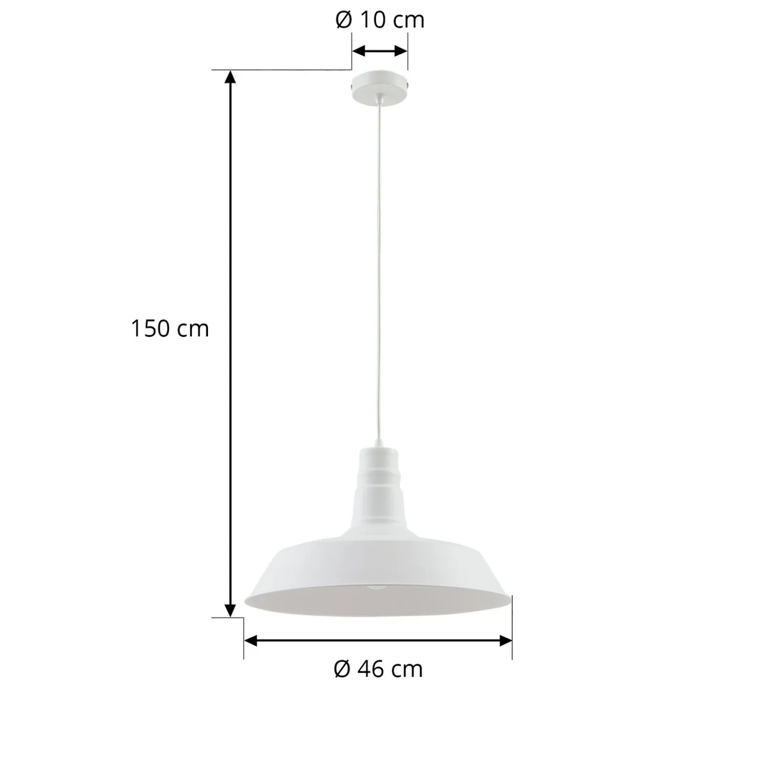 Lámpara colgante Laylan de Lindby, blanca, Ø 46 cm, metal