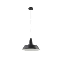 Lámpara colgante Laylan de Lindby, blanco/negro, Ø 36 cm, metal