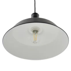 Lámpara colgante Laylan de Lindby, blanco/negro, Ø 36 cm, metal