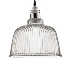 Lámpara colgante Leana, cristal transparente, 1 luz, cromado