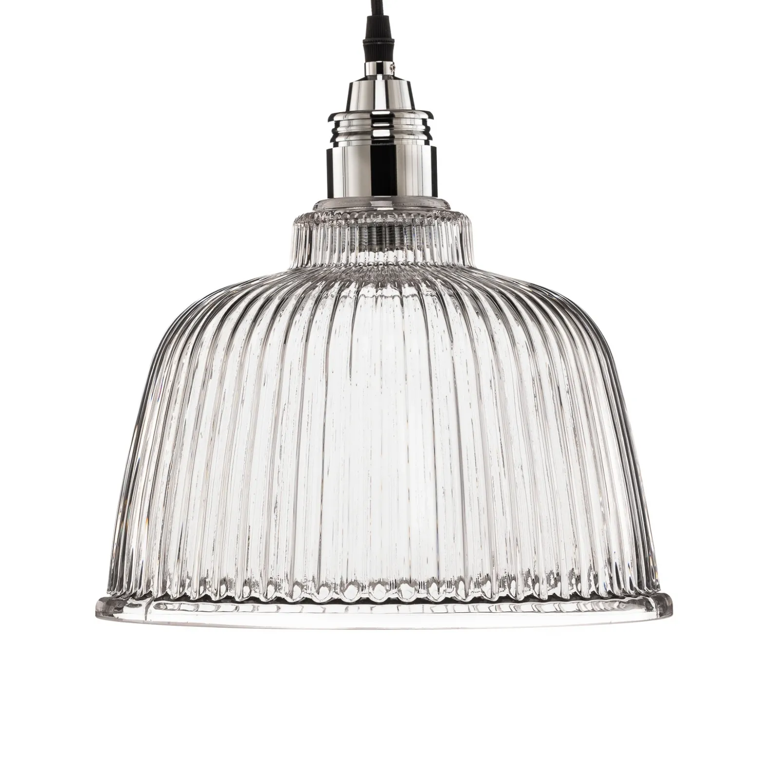Lámpara colgante Leana, cristal transparente, 1 luz, cromado