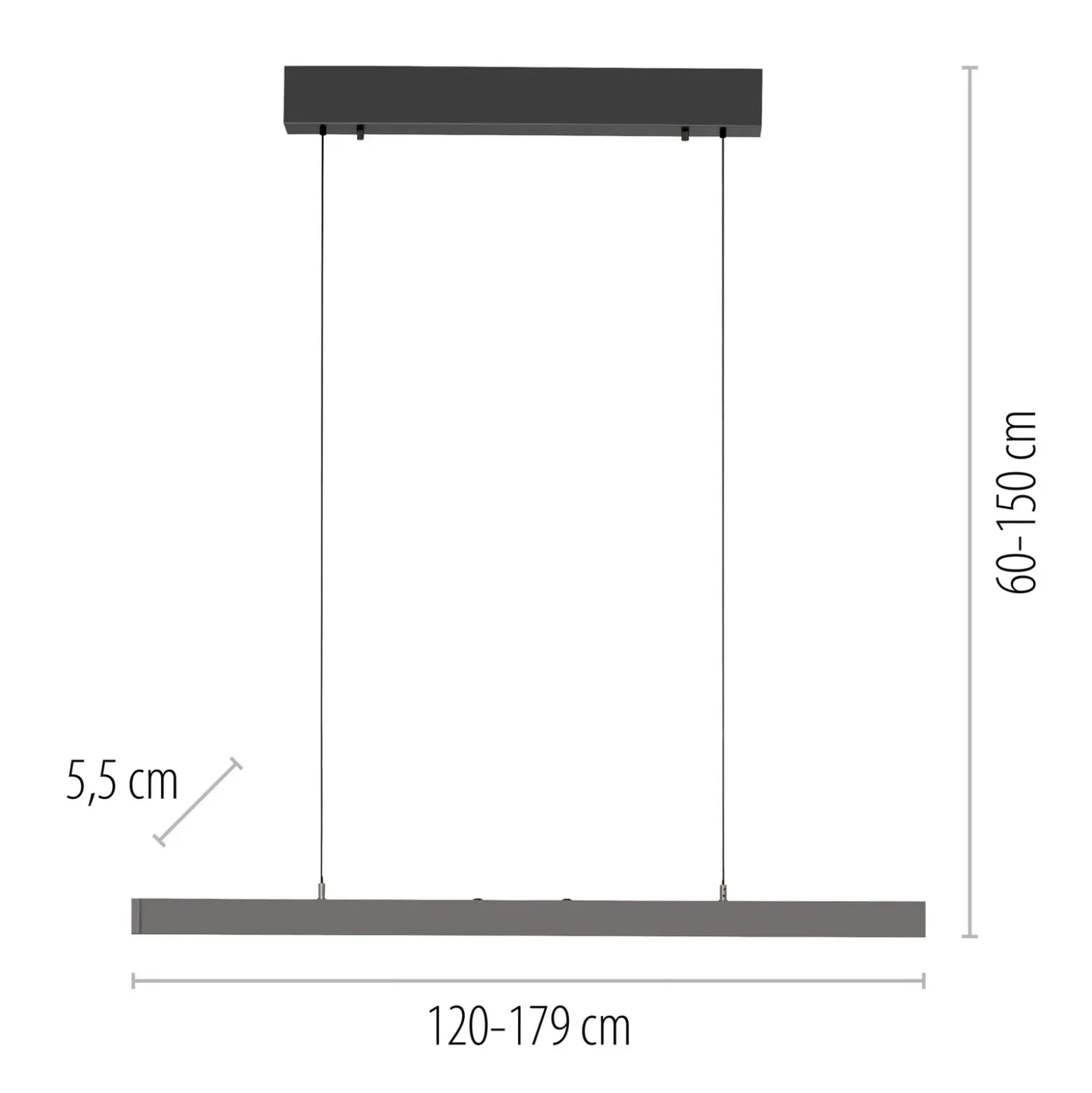 Lámpara colgante LED Adriana Comfort Lift de Paul Neuhaus, gris, CCT