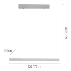 Lámpara colgante LED Adriana Comfort Lift de Paul Neuhaus, aluminio, CCT