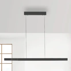 Lámpara colgante LED Adriana Square de Paul Neuhaus, gris, arriba/abajo