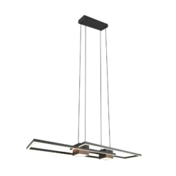 Lámpara colgante LED Albany, negra, 100 x 28 cm, aluminio CCT atenuable