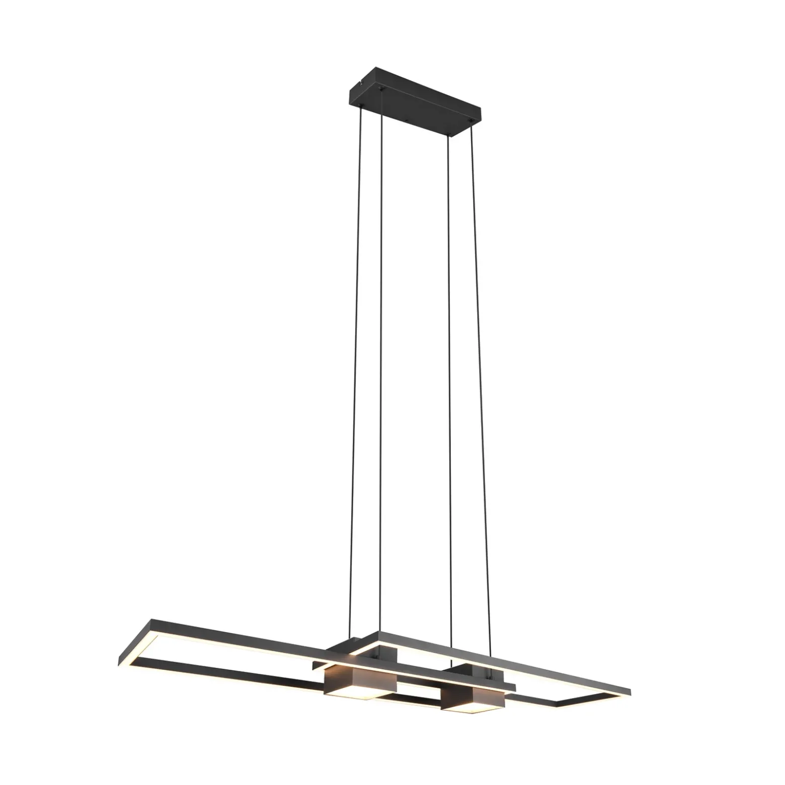 Lámpara colgante LED Albany, negra, 100 x 28 cm, aluminio CCT atenuable