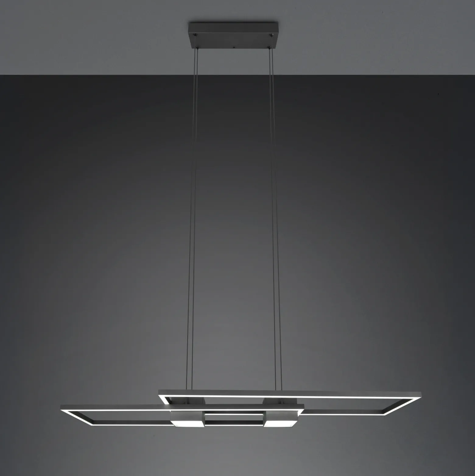 Lámpara colgante LED Albany, negra, 100 x 28 cm, aluminio CCT atenuable