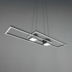 Lámpara colgante LED Albany, negra, 100 x 28 cm, aluminio CCT atenuable