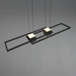 Lámpara colgante LED Albany, negra, 100 x 28 cm, aluminio CCT atenuable