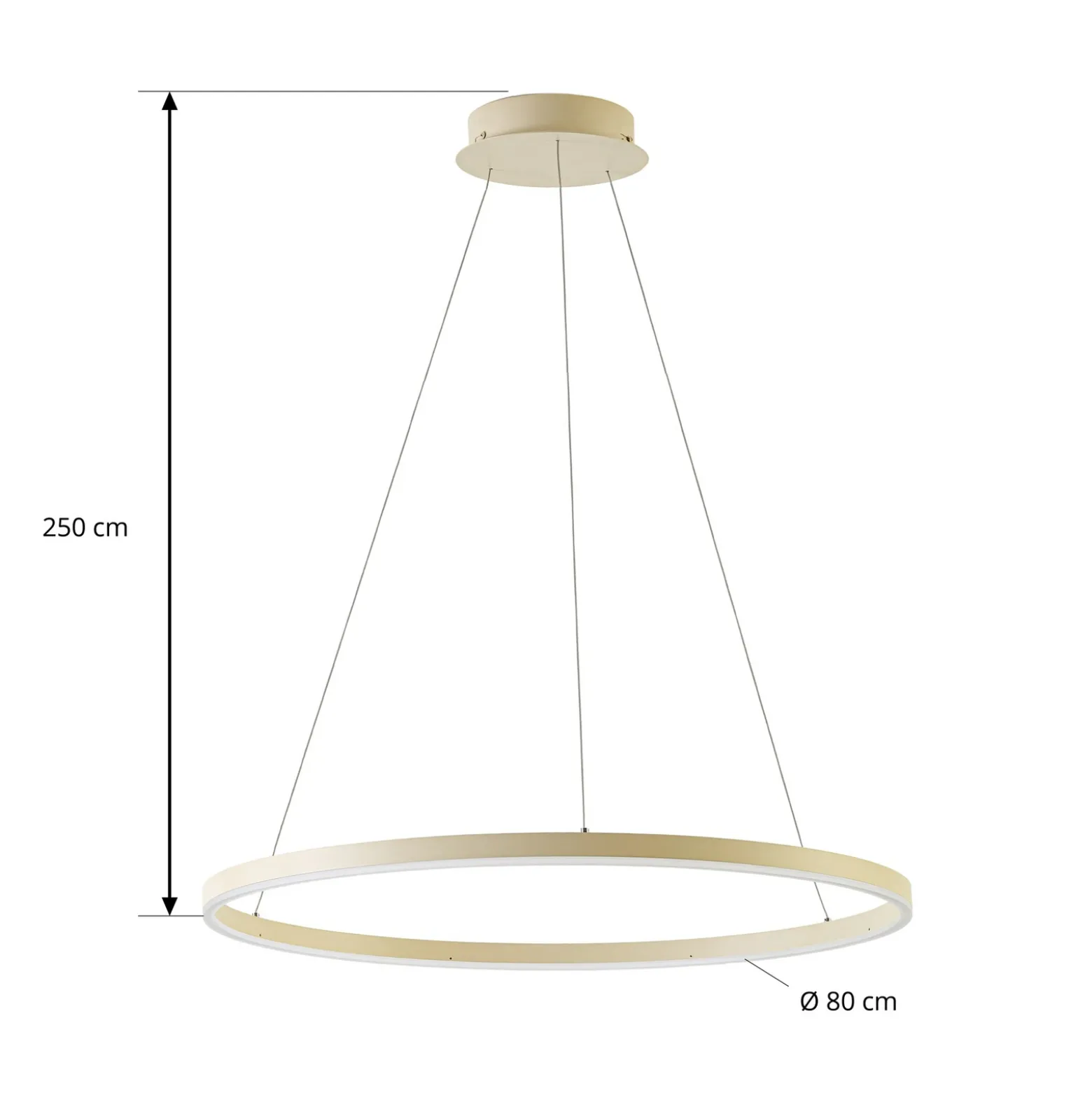 Lámpara colgante LED Albiona de Arcchio, color beige, 1 anillo, Ø 80 cm