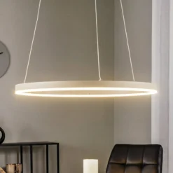 Lámpara colgante LED Albiona de Arcchio, color beige, 1 anillo, Ø 60 cm