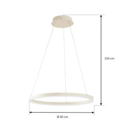 Lámpara colgante LED Albiona de Arcchio, color beige, 1 anillo, Ø 60 cm