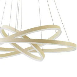 Lámpara colgante LED Albiona de Arcchio, color beige, 3 anillos, Ø 80 cm