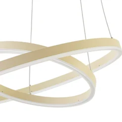 Lámpara colgante LED Albiona de Arcchio, color beige, 2 anillos, Ø 60 cm