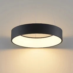 Lámpara colgante LED Aleksi de Arcchio, Ø 45 cm, negro, metal, CCT