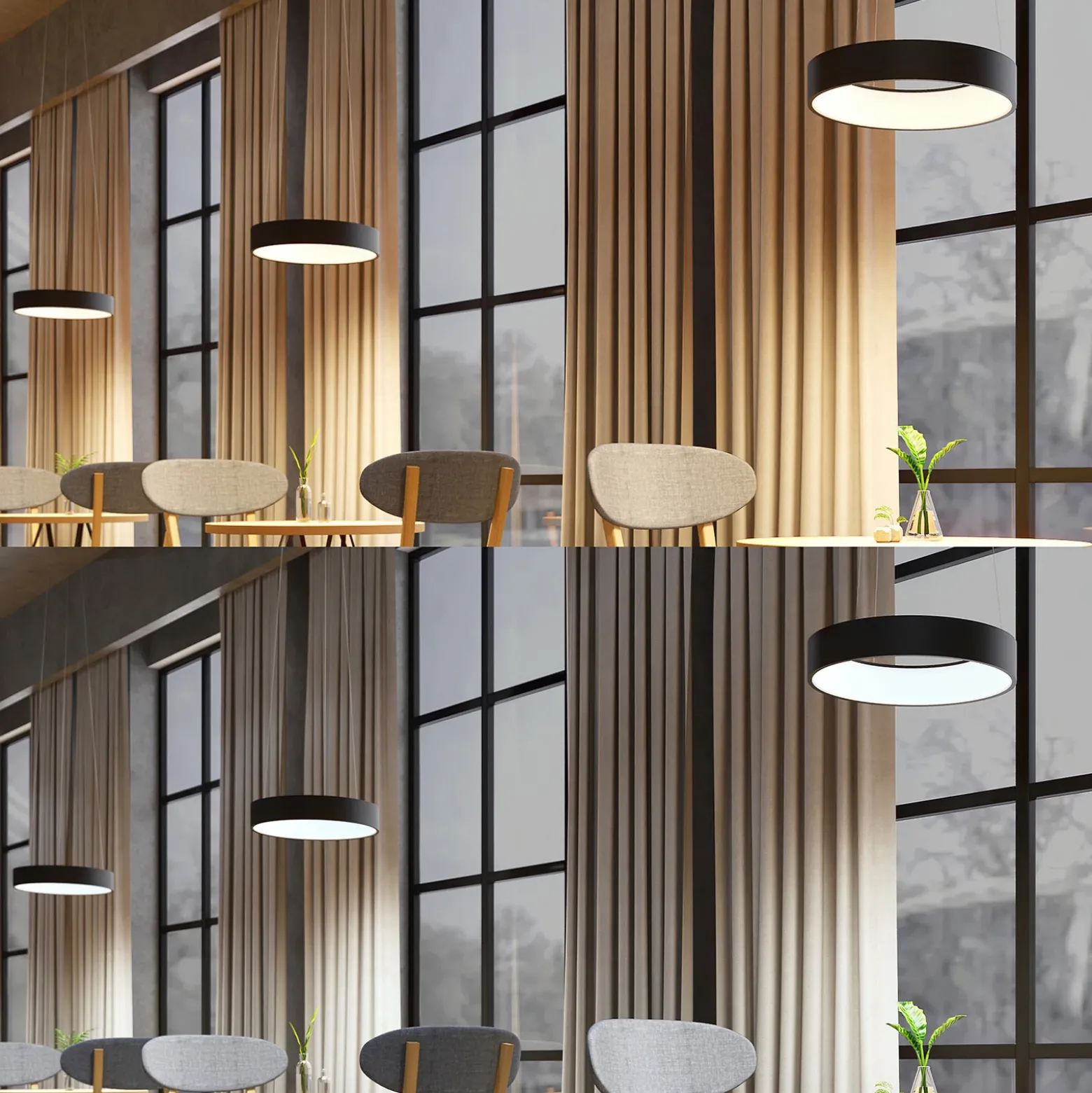 Lámpara colgante LED Aleksi de Arcchio, Ø 45 cm, negro, metal, CCT