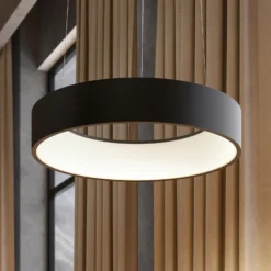 Lámpara colgante LED Aleksi de Arcchio, Ø 45 cm, negro, metal, CCT