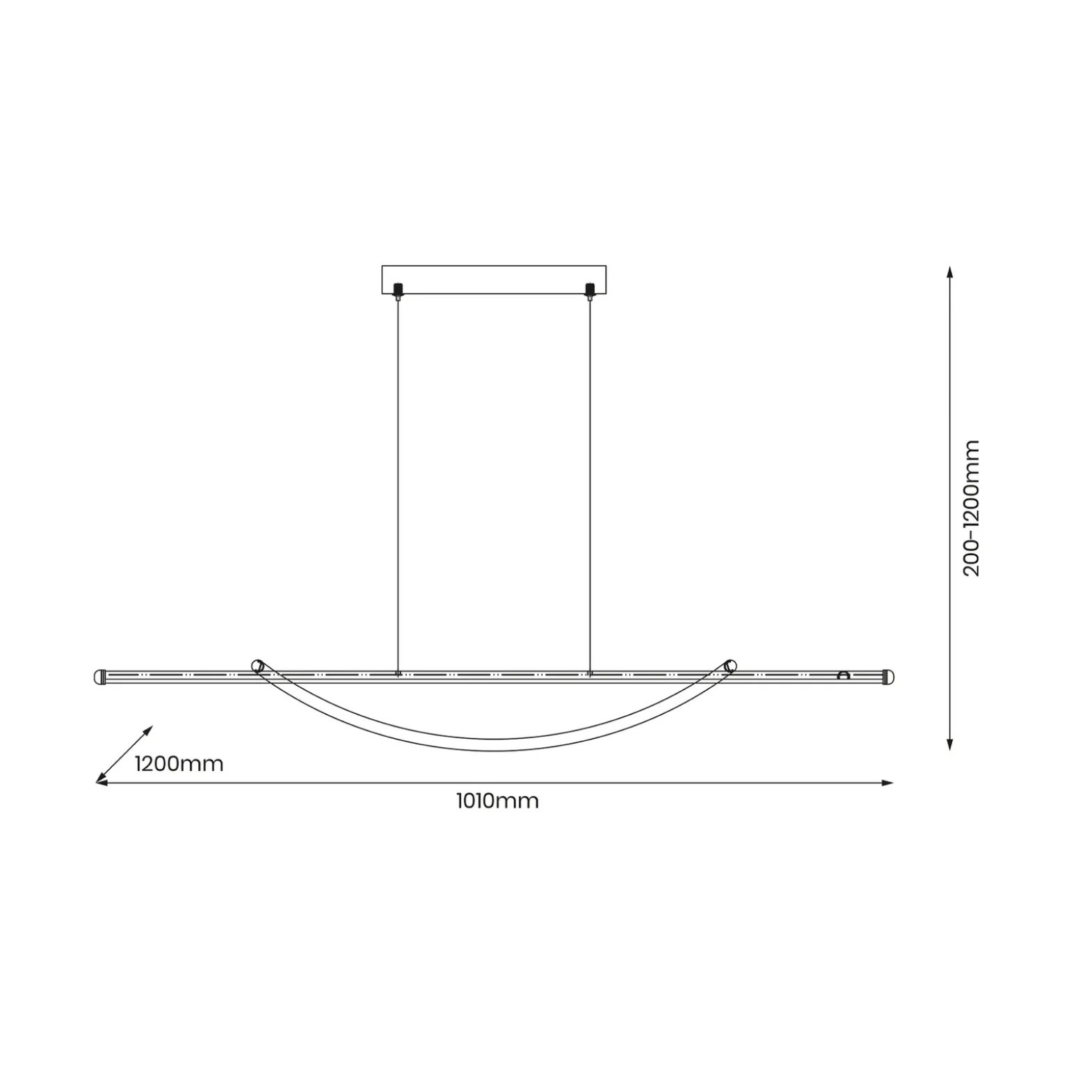 Lámpara colgante LED Ambar, metal, negro, 4000 K