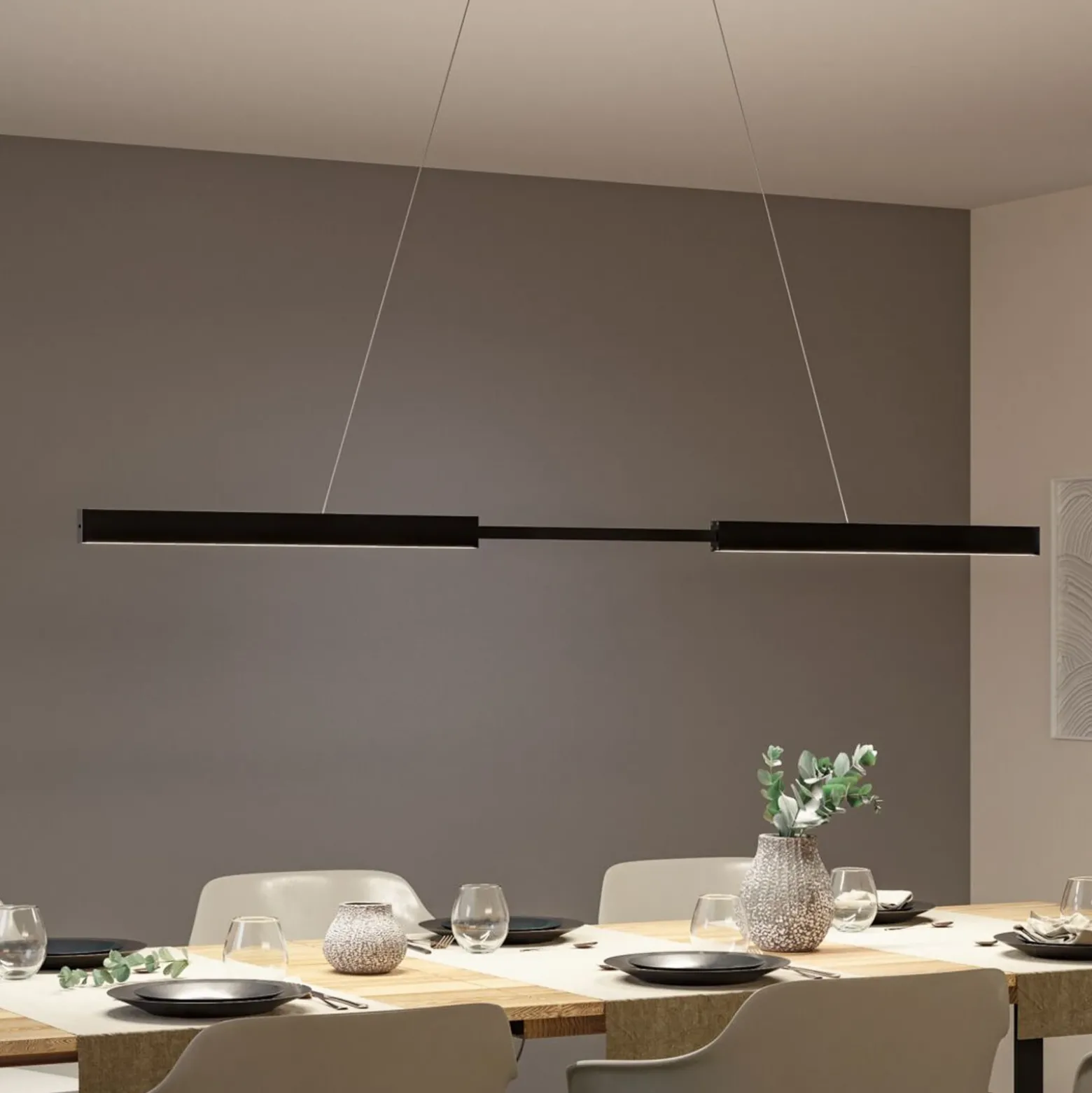 Lámpara colgante LED Aptare de Paulmann, negra, con sensor, atenuable