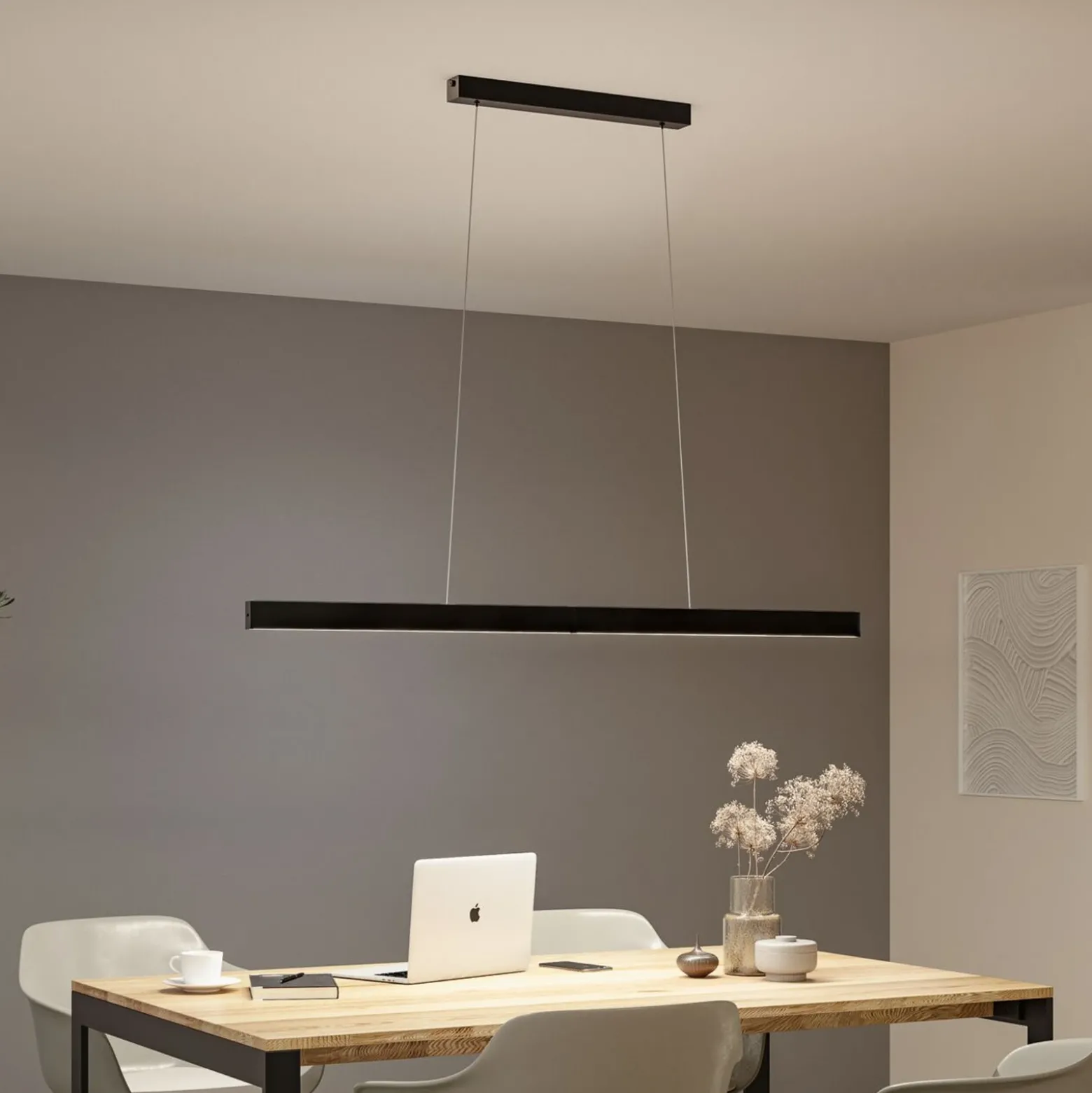 Lámpara colgante LED Aptare de Paulmann, negra, con sensor, atenuable