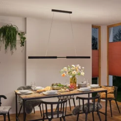Lámpara colgante LED Aptare de Paulmann, negra, con sensor, atenuable