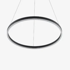 Lámpara colgante LED Arcchio Albiona, negra, 1 anillo, Ø 60 cm