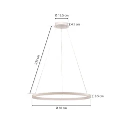 Lámpara colgante LED Arcchio Albiona, blanca, 1 anillo, Ø 80 cm