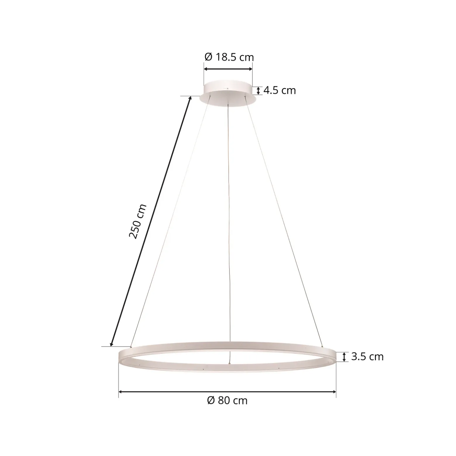 Lámpara colgante LED Arcchio Albiona, blanca, 1 anillo, Ø 80 cm
