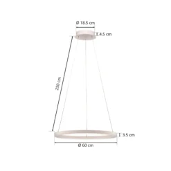 Lámpara colgante LED Arcchio Albiona, blanca, 1 anillo, Ø 60 cm