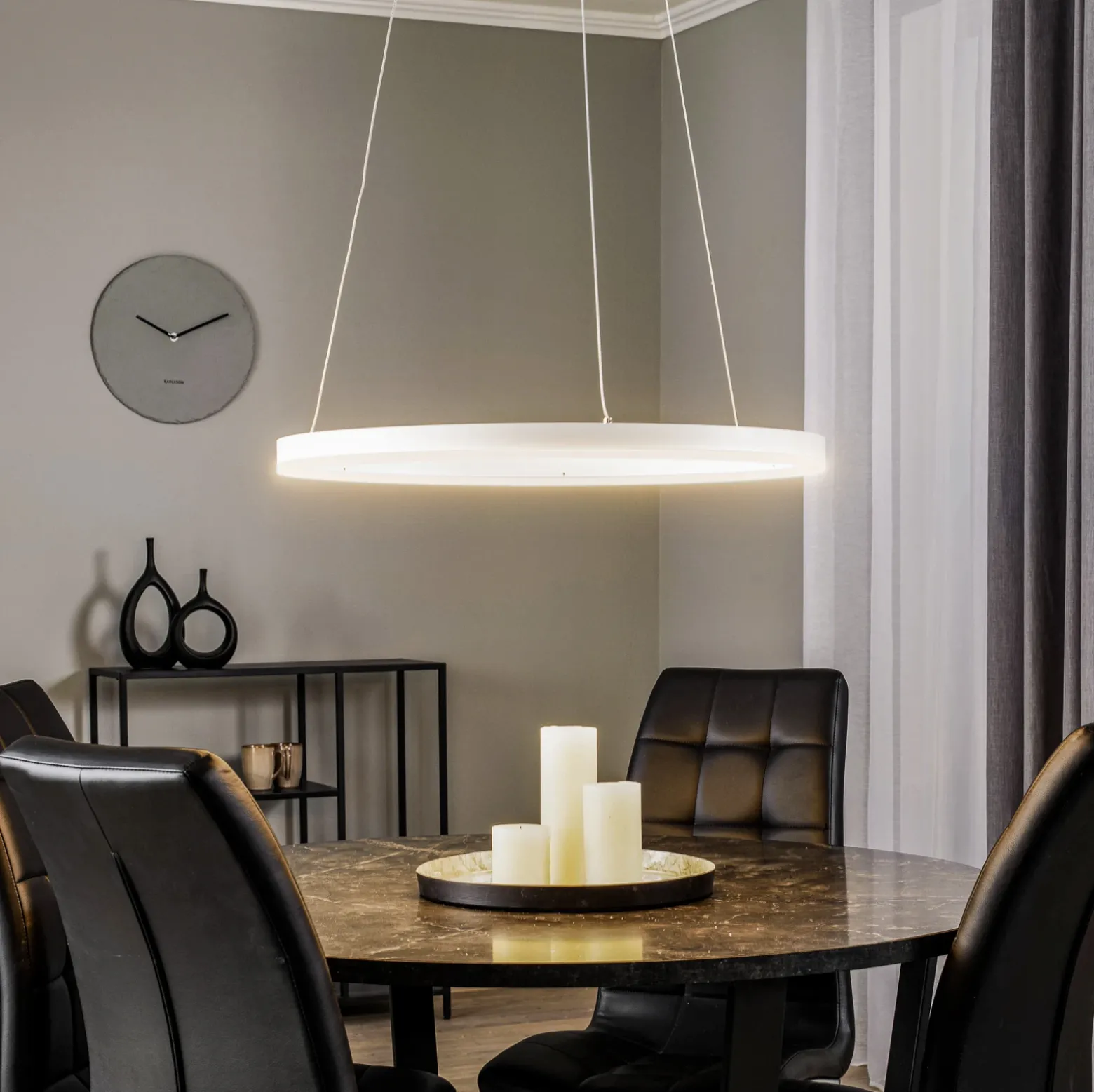 Lámpara colgante LED Arcchio Albiona, blanca, 1 anillo, Ø 60 cm
