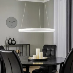 Lámpara colgante LED Arcchio Albiona, blanca, 1 anillo, Ø 60 cm
