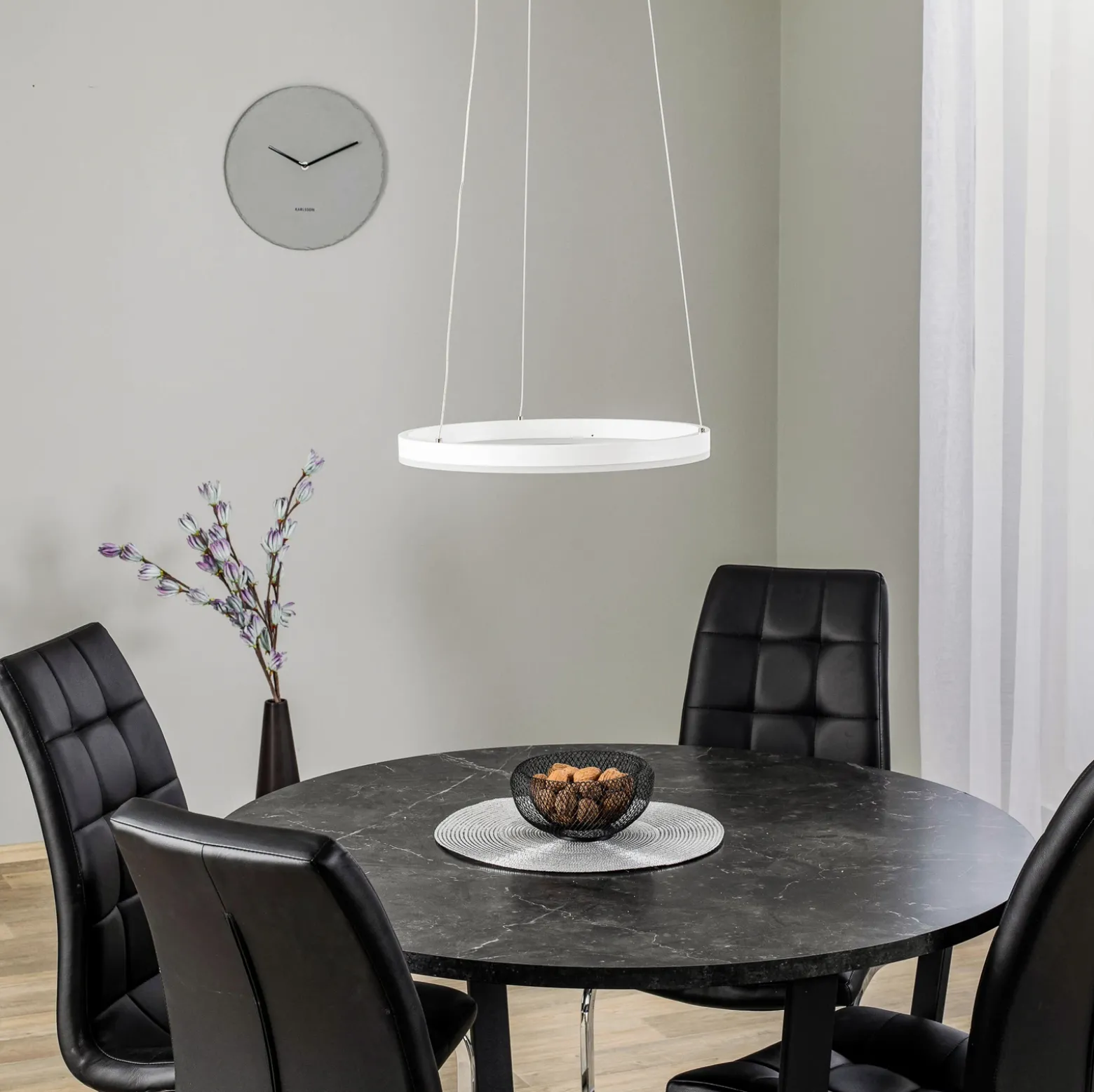Lámpara colgante LED Arcchio Albiona, blanca, 1 anillo, Ø 40 cm
