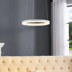 Lámpara colgante LED Arcchio Albiona, blanca, 1 anillo, Ø 40 cm