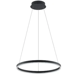 Lámpara colgante LED Arcchio Albiona, negra, 1 anillo, Ø 60 cm